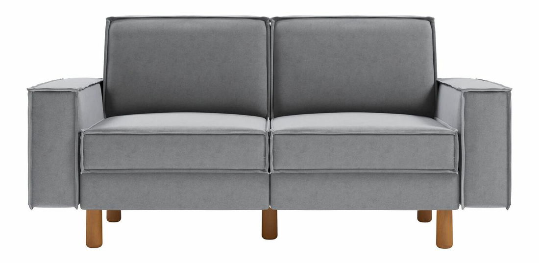 Pohovka dvojsedačka Spary 2 (hmlistá sivá + orech)