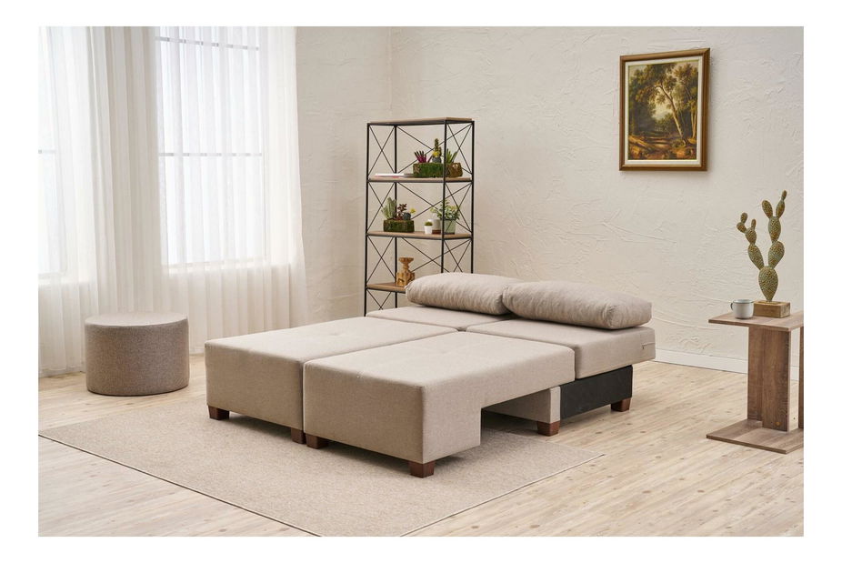 Canapea extensibilă Perenilla L (Crem + Nuc)