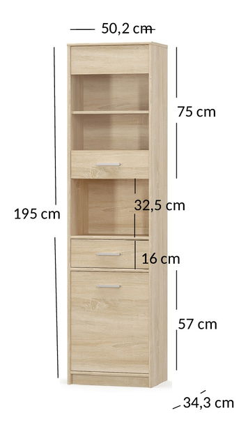 Vitrina Terrell (hrast sonoma)