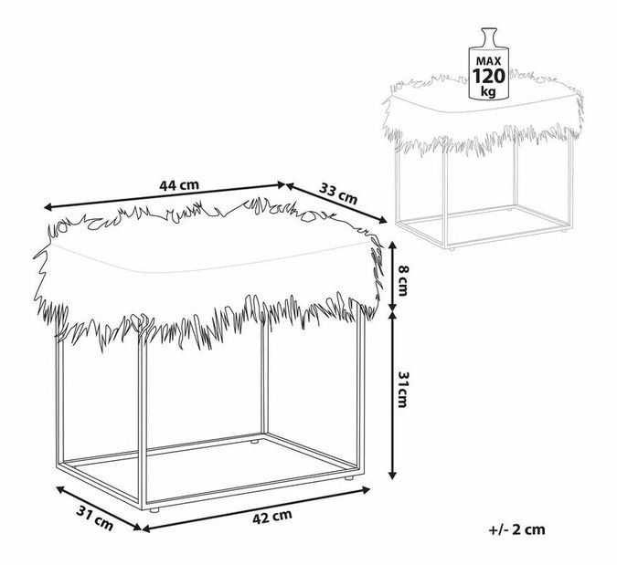 Taburetka MANAT (biela)