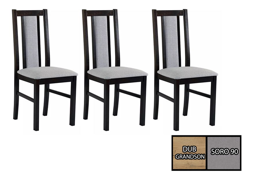 Set 3 buc scaune sufragerie Avian (Stejar grandson + gri) *resigilat