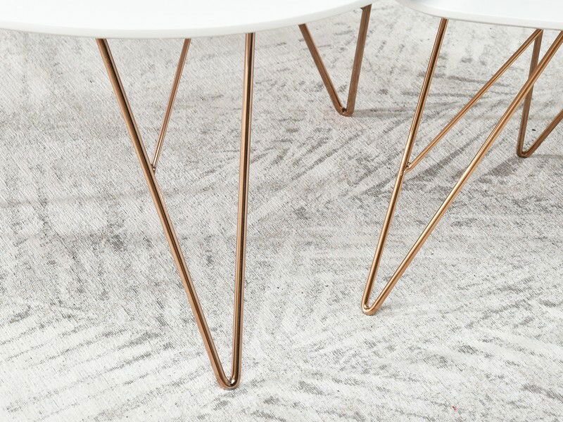 Dohányzóasztal Rave Zest Xl (fehér + réz)