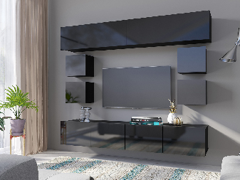 Mobilier living Calabria C16 (Negru) (fără iluminat)