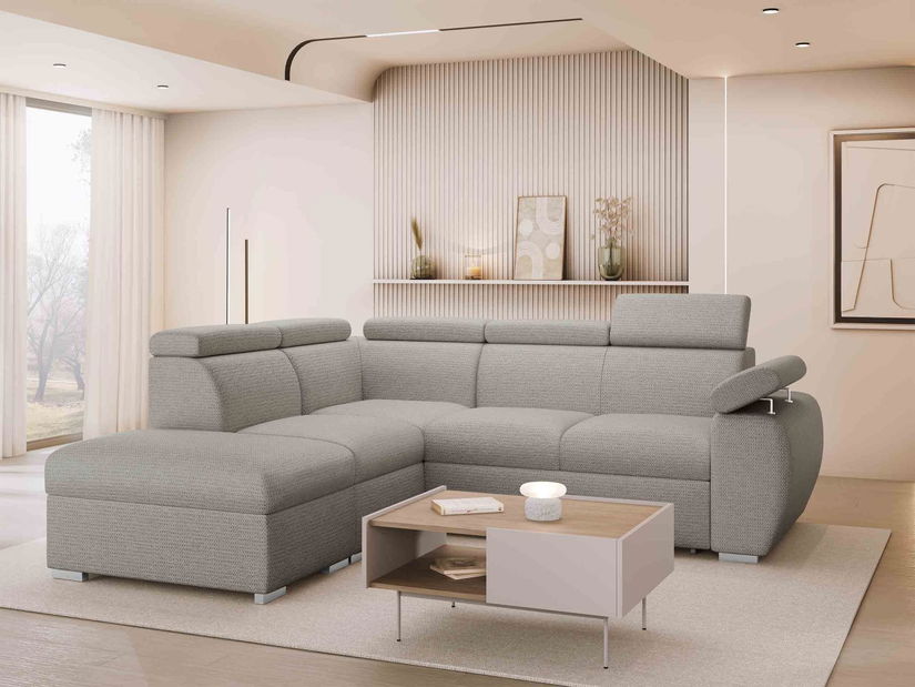 Rohová sedačka Gozo 2RR1P (svetlosivá) (s úl. priestorom) (L)