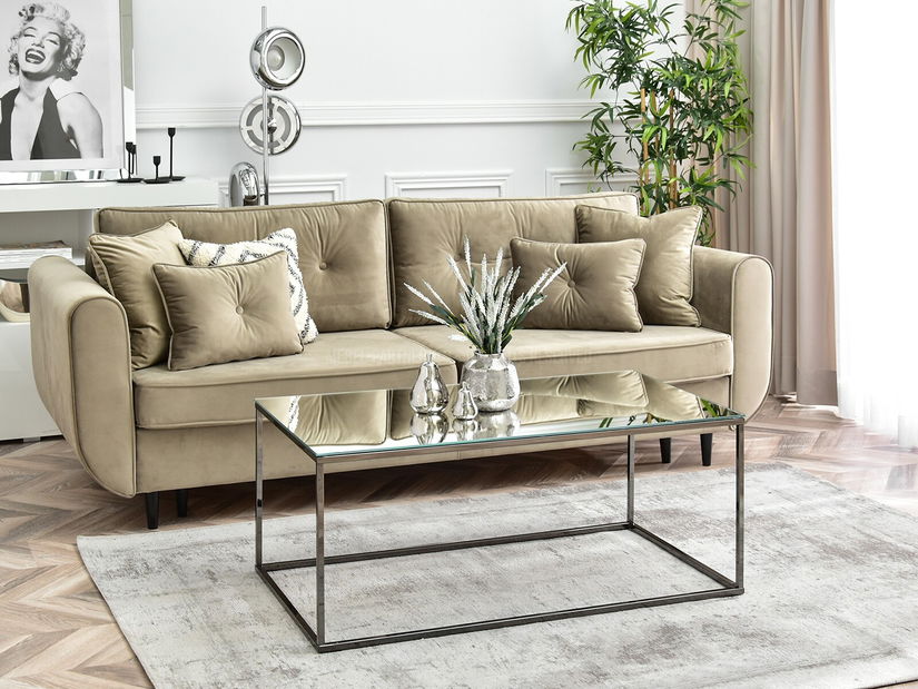 Dohányzóasztal Bella Xl (króm + fekete)