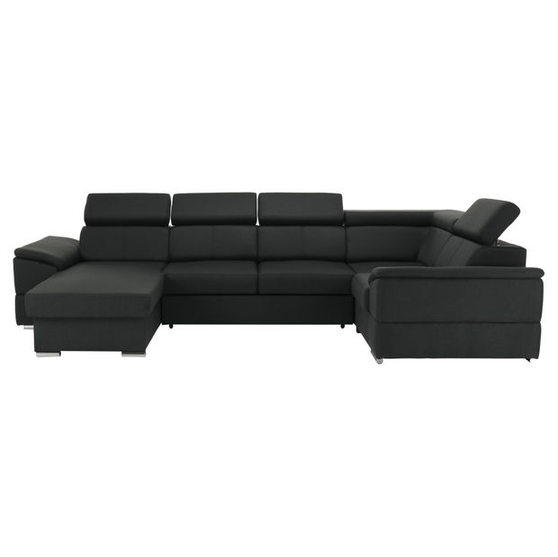 Kutna garnitura u obliku slova U Seglaria (tamno siva) (L)