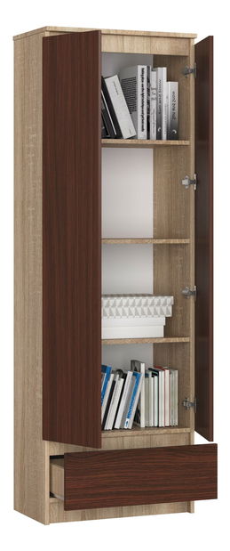 Policová skriňa Renzo (dub sonoma + wenge)