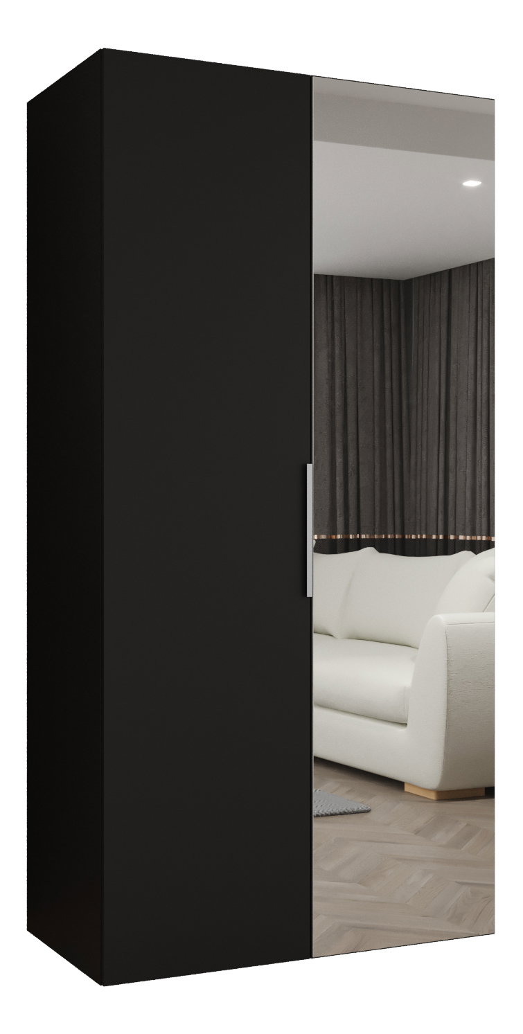 Dulap de haine 100 cm Mirabella 2 (Negru + Cașmir)