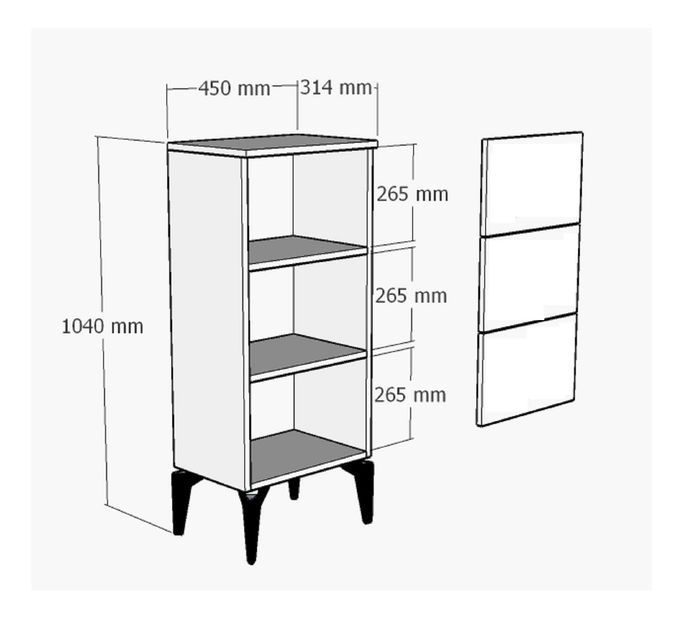 Szekrény Vipapo 6 (antracit + fehér) 