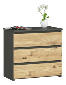 Komoda Cleania CL3 (sivi grafit + hrast artisan)