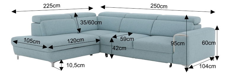 Rohová sedačka Galiene (L)