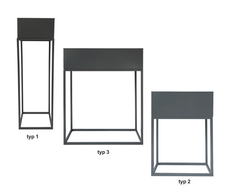 Metalna posuda za cvijeće Indrazia PC tip 3 (tamno siva)