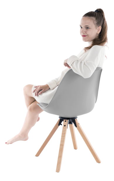 Fotoliu rotativ Dolena (gri deschis piele ecologică)