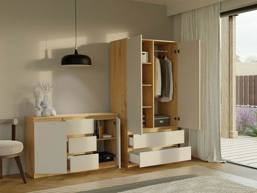 Dulap de haine Musecalo 1 (stejar artisan + cashmir)