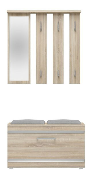 Set mobilier hol Oasis 1 (stejar sonoma) (cu oglindă)