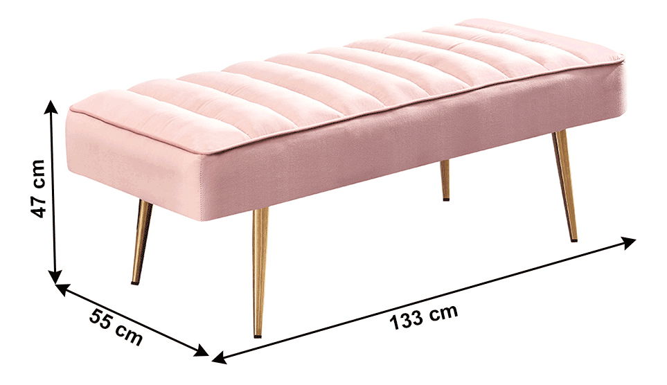 Lavica Friesia (ružová + chróm-zlatý)