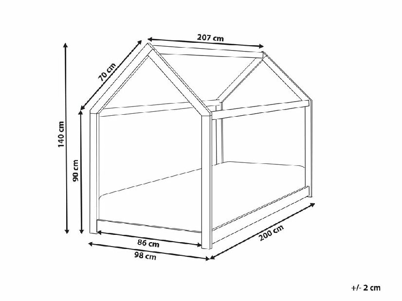 Krevet kuća 200 x 90 cm Tricia (bijela) (s podnicom)