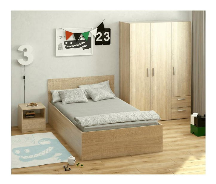 Jednolôžková posteľ 120 cm Discutibles (dub sonoma) (s roštom) (s úl. priestorom)