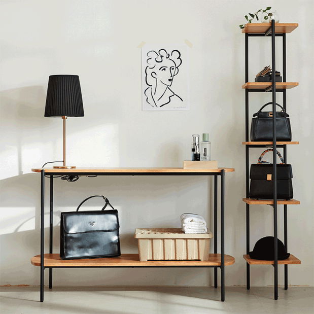 Raft Mollien (negru + acacia)