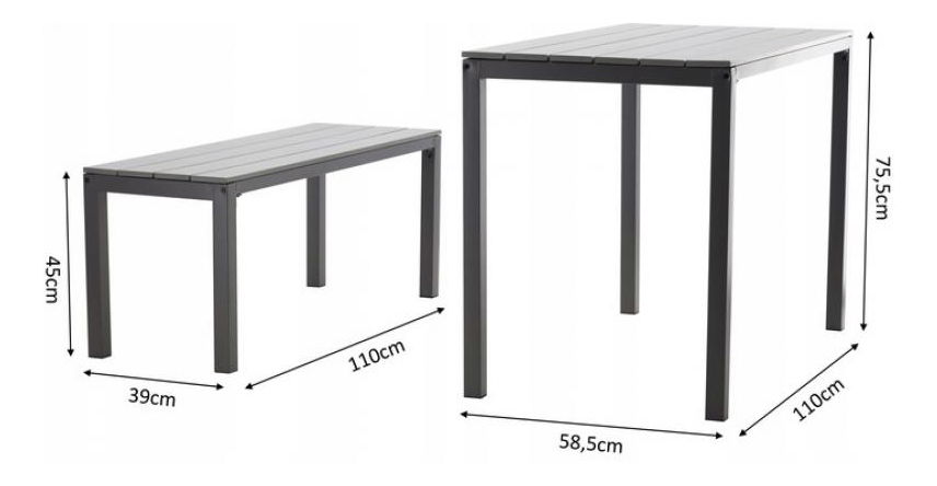 Set mobilier de grădină Yoggi (gri)