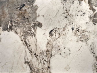 Jedálenský stôl Fergie (biely mramor + čierna) (pre 6 a viac osôb)