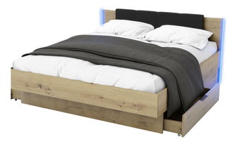 Manželská posteľ 180 cm Lewell (s roštom) (dub artisan)