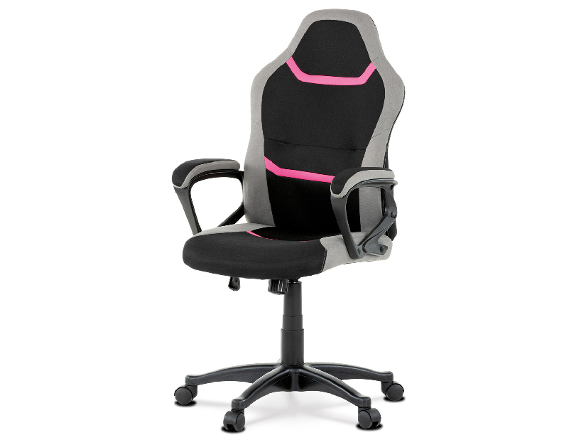 Fotoliu de birou/gaming Leira-L611-PINK (Negru + Gri + roz)