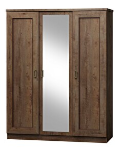 Dulap de haine cu trei uși cu Oglindă Nyssa N15 (stejar lefkas)