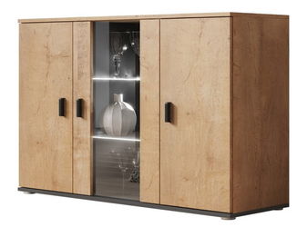 Vitrina Belario B7 (hrast  lefkas + crna)