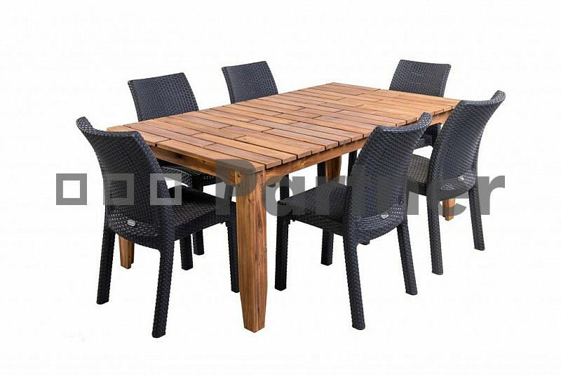 Záhradný nábytok Glasgow II. 1+6 antracit (Umelý ratan)