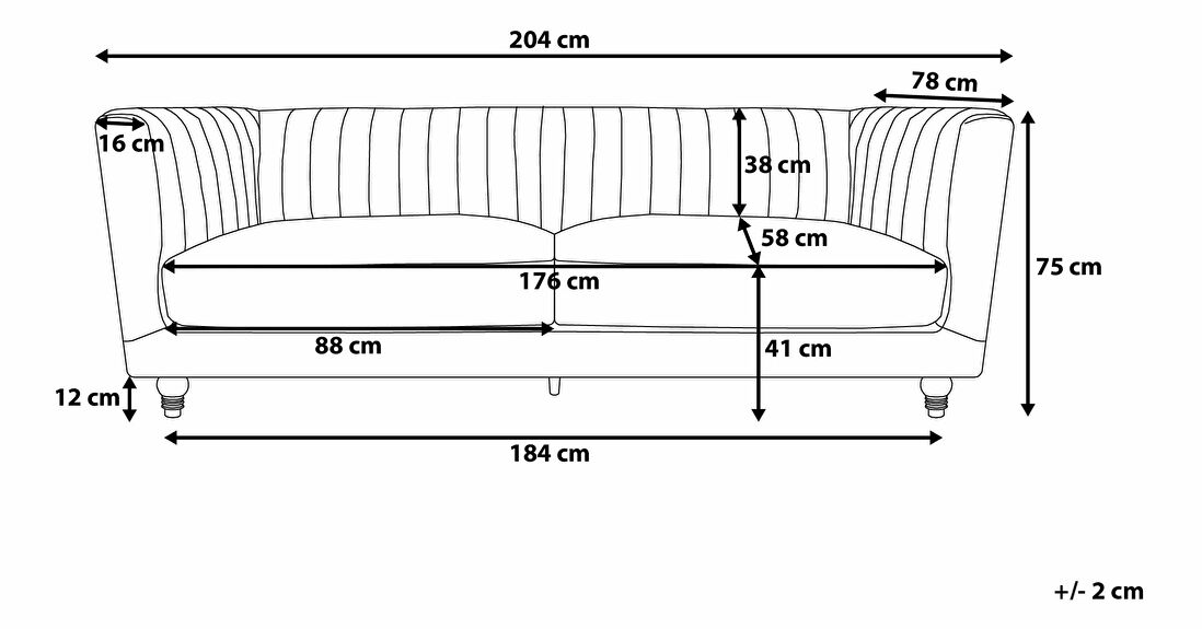 Sofa trosjed Arisaig (svijetlo plava)