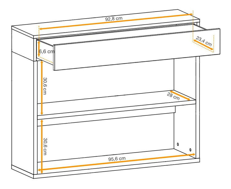 Függesztett polc Enderly (wotan tölgy + fekete)