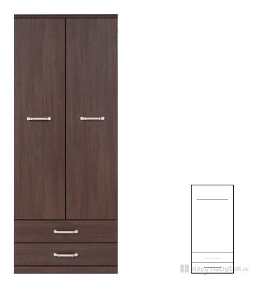 Šatníková skriňa BRW INDI