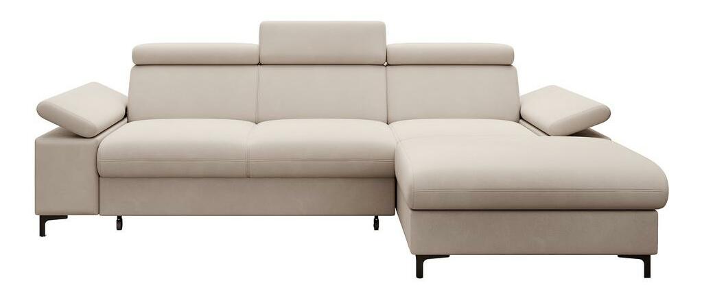 Kutna garnitura Miles (D) (svijetlobež + crna)