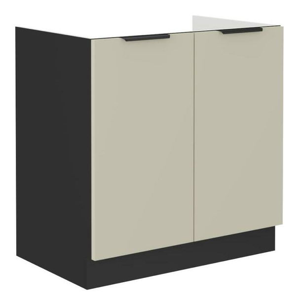 Dulap inferior chiuvetă Arikona 80 ZL 2F BB (cașmir + negru) 