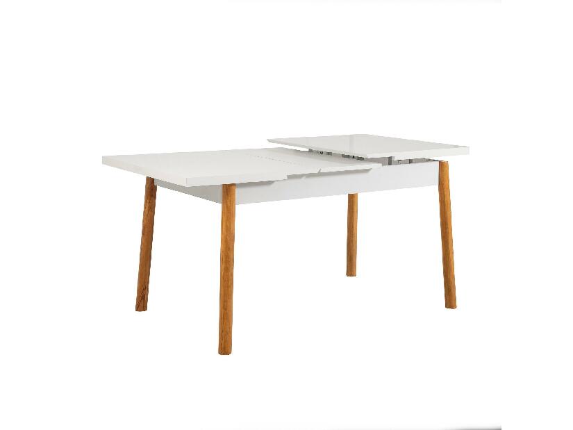 Blagovaonski stol na razvlačenje Dobuse 1 (bijela + atlantski bor) (za 4 osobe)