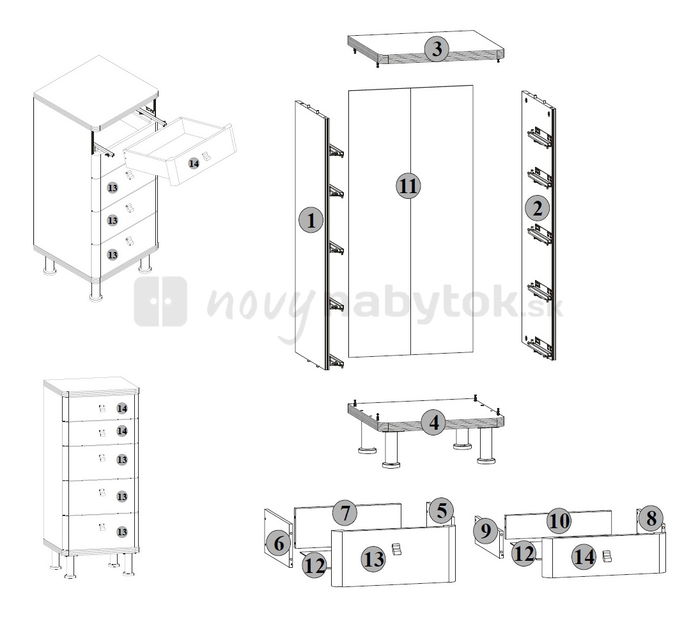 Komoda BRW ELIPPE EL5S/12/5