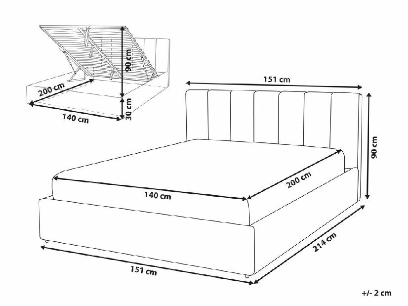 Franciaágy 140 cm Faris (sárga) (ágyráccsal)