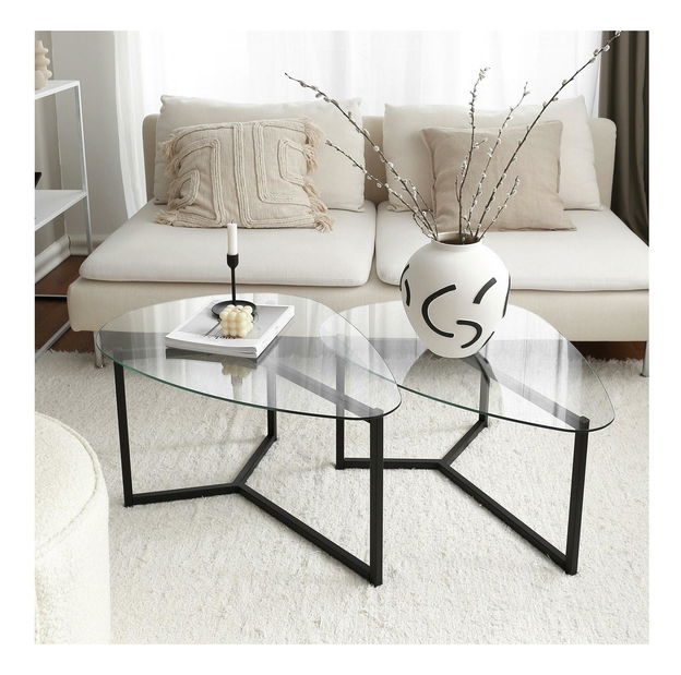 Dohányzóasztal szett (2 db.) Birma (matt fekete)