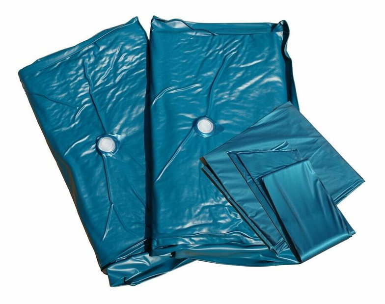 Franciaágy 140 cm AGINON (szintetikus bőr) (fekete) (LED világítással)