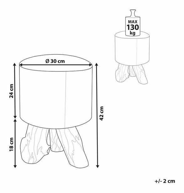 Taburetka Kant (zlatohnedá)