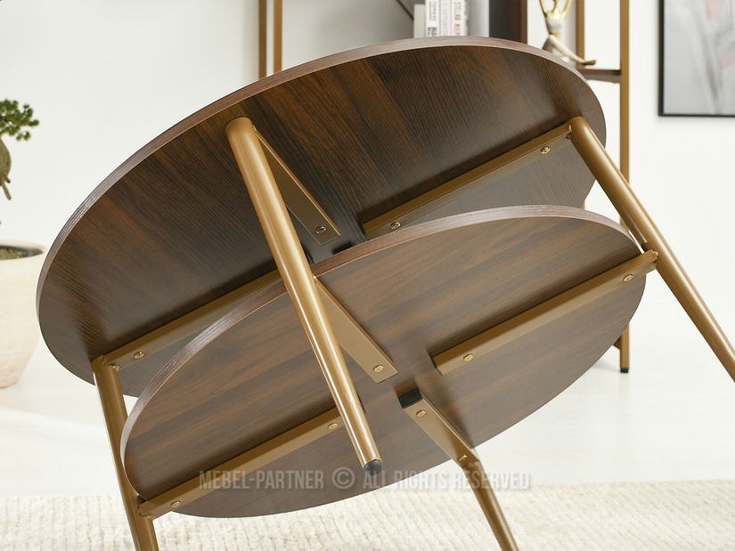 Dohányzóasztal Randolf Xl (dió + arany)