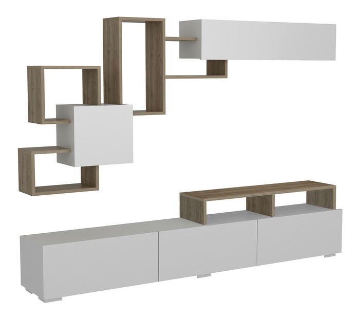 TV asztal/szekrény Elita (fehér + dió)