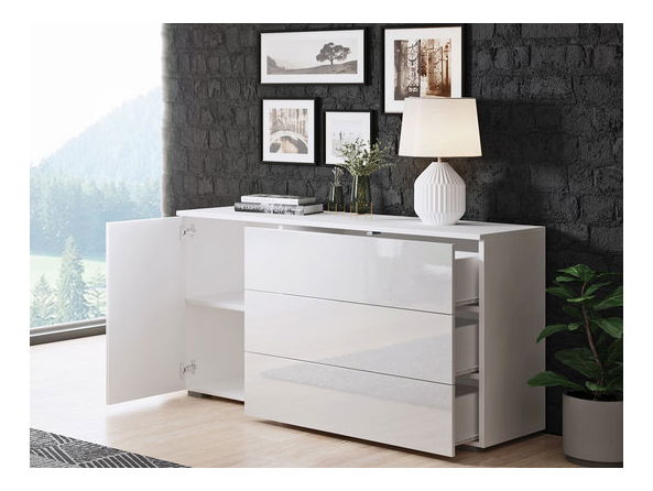Komoda za dnevni boravak- Nova -110 (bijela + bijeli sjaj)