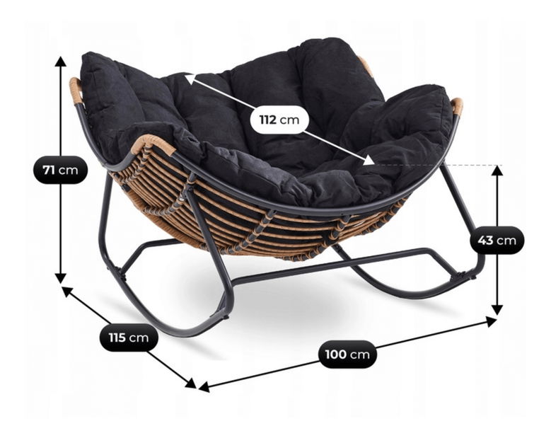 Hojdacie kreslo Eltony (čierna) 