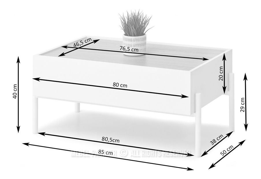 Konferenčný stolík Bertina M (béžová + čierna)