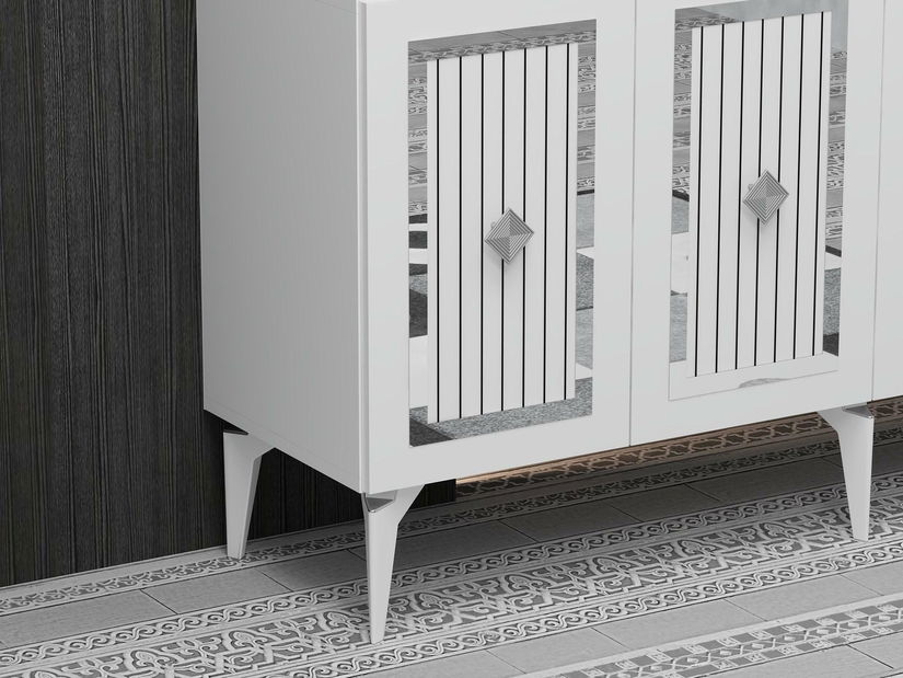 Dulap Lideke 2 (alb + arigintiu) 