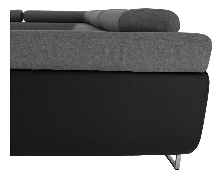 Rohová sedacia súprava Geller (P) (čierna + sivá)