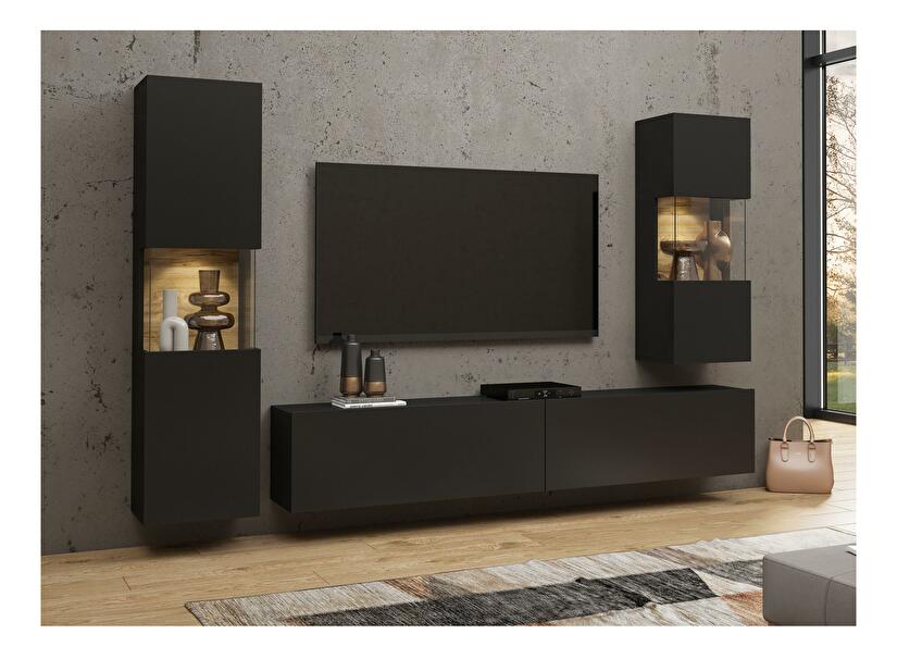 Mobilier living Avernic Typ 10 (onyx negru + Stejar wotan)