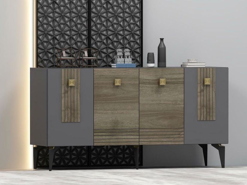 Konzolový stolík Nobate 1 (antracit + orech) 